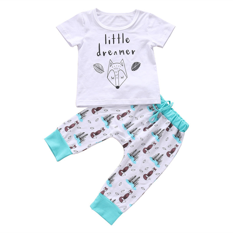 Newborn Baby Clothes Set T-shirt Tops+Pants Little Boys and Girls Outfits - gr8garms