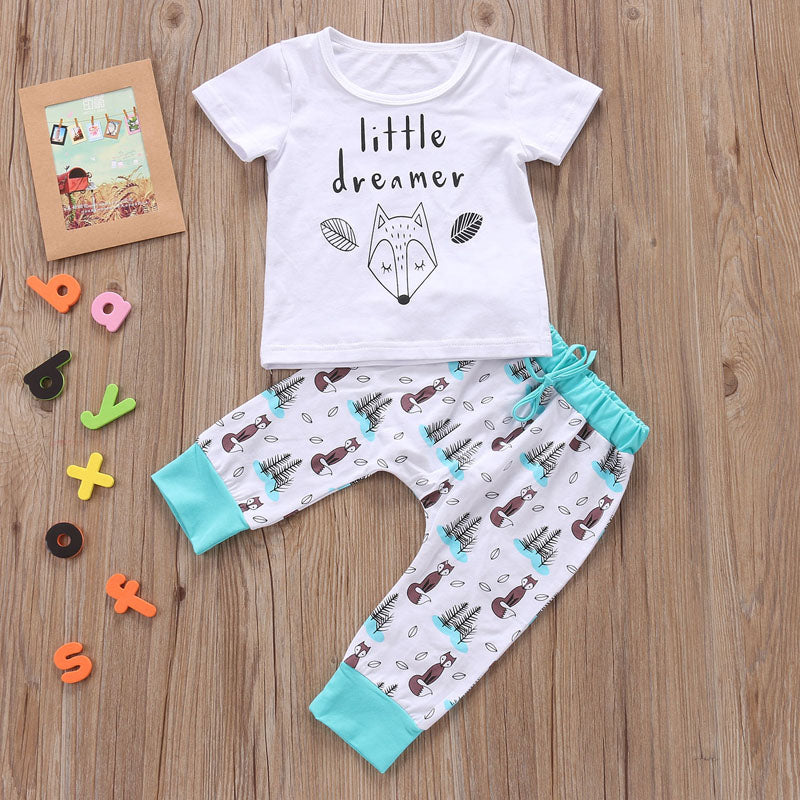 Newborn Baby Clothes Set T-shirt Tops+Pants Little Boys and Girls Outfits - gr8garms